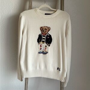 Polo Ralph Lauren Cream Sweater with Bear Motif